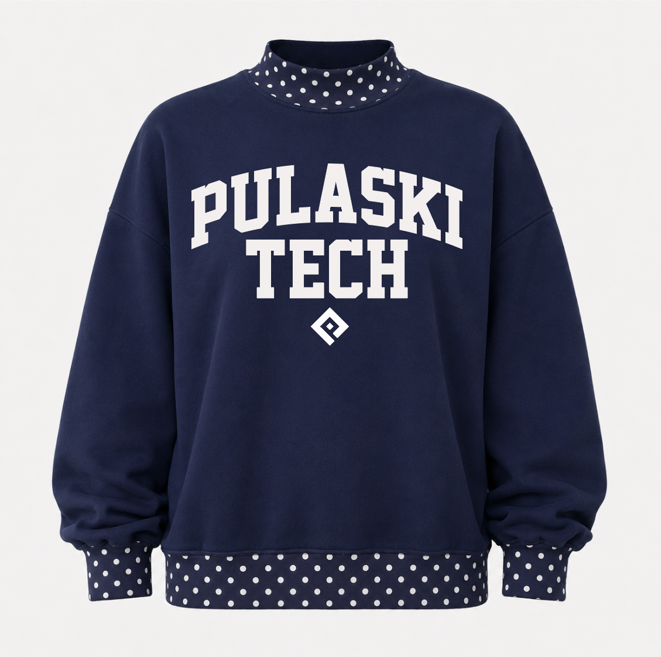 Polka Dot Pulaski Tech Mockneck