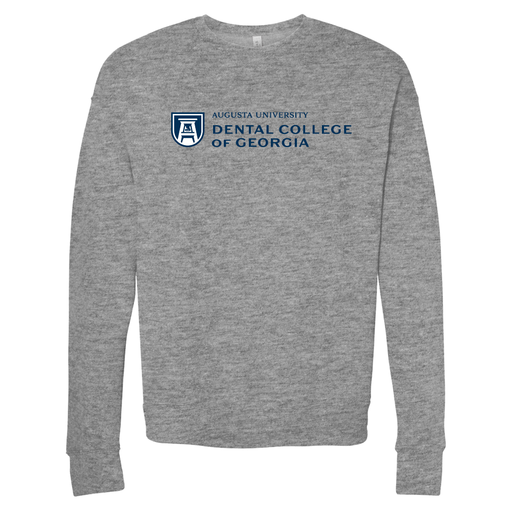 Augusta Bella + Canvas Heather Grey Fleece Crew Sweatshirt- Dental College of Georgia