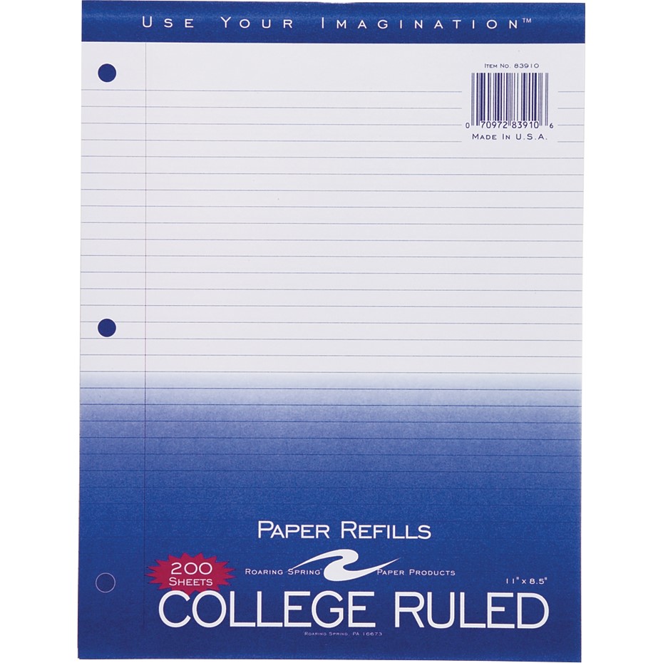 College Ruled Paper Refills