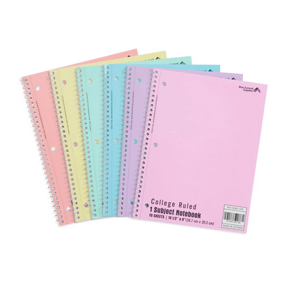 Wide Ruled 1 Subject Notebook