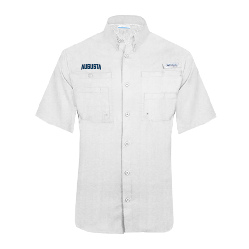Augusta Jaguars Columbia White Tamiami Performance Short Sleeve Shirt- Augusta