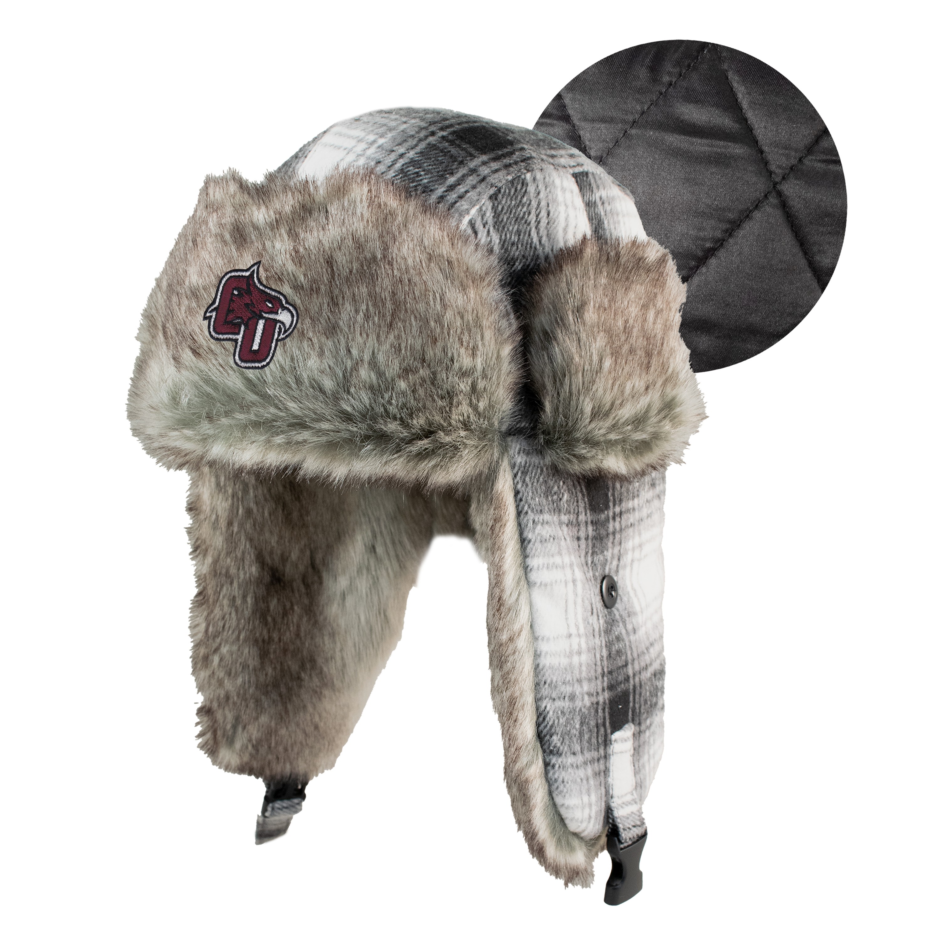 CU Logo 'Chewie' Plaid Trapper Hat with Faux Fur Lining
