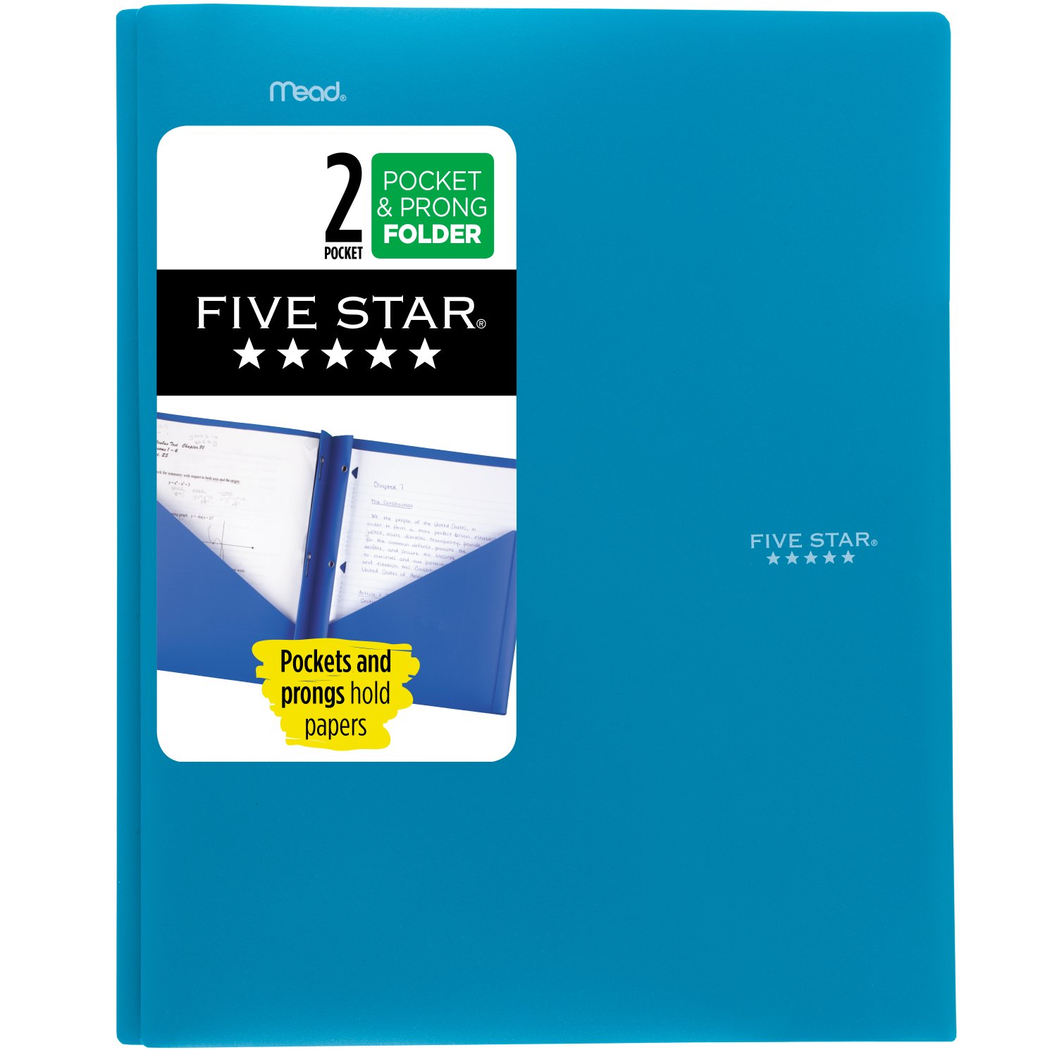 Five Star Plastic Pocket and Prong Folder- Assorted Colors