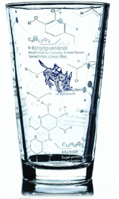 Science of Beer Etched Beer Molecule Glass