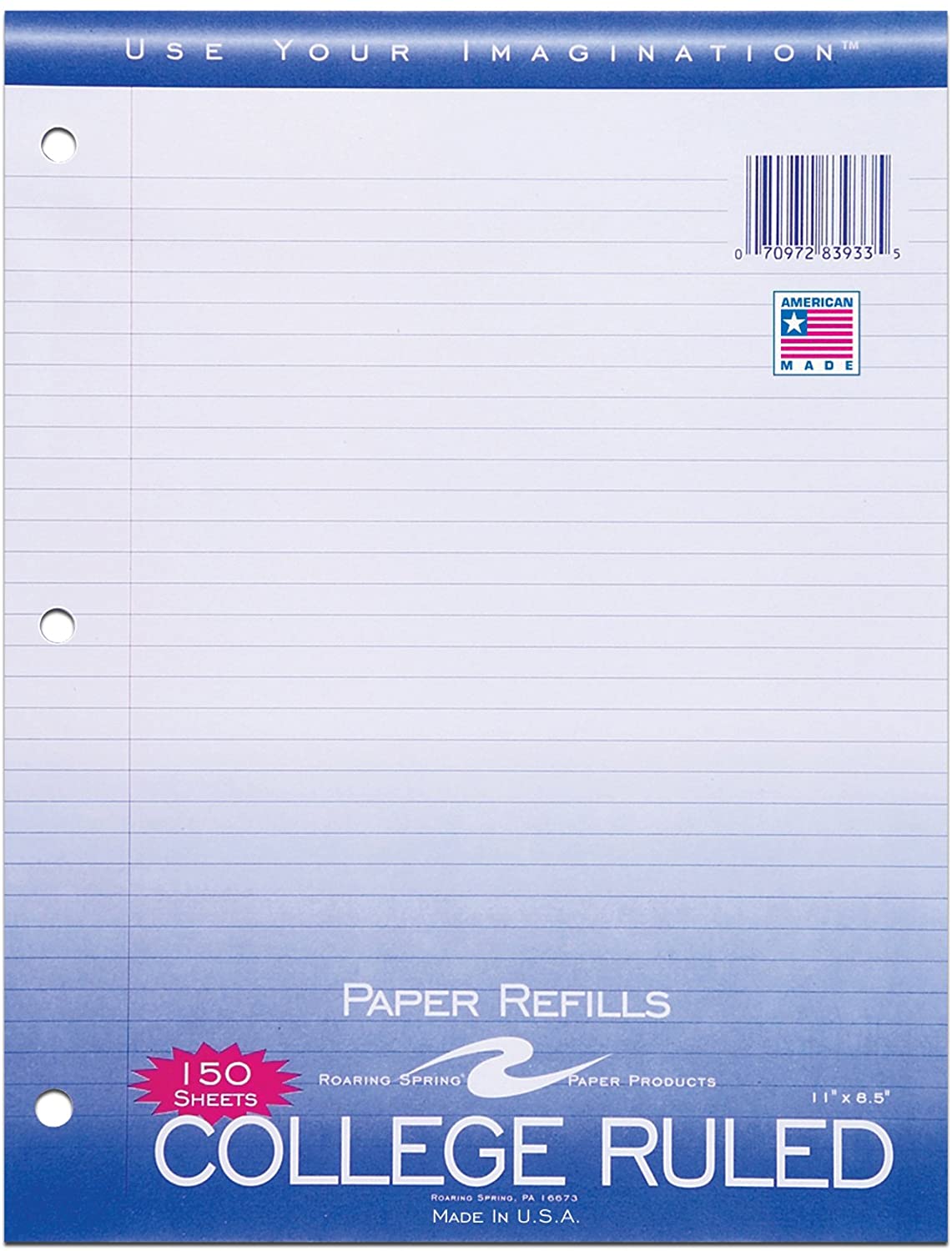 LCCC Bookstore 150 Sheets College Ruled Notebook Filler Paper