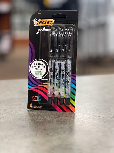 BIC Gel-ocity Stic Gel Pens - Black 4 Pack