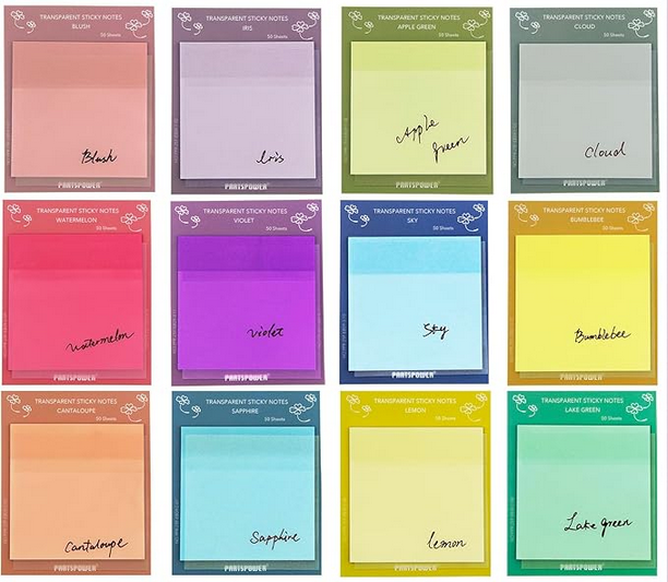 PartsPower Super Transparent Sticky Notes