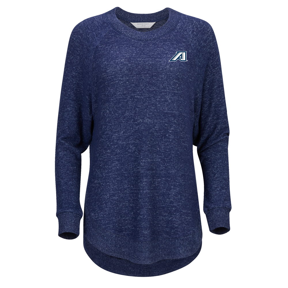 Augusta Jaguars Boxercraft Womens Navy Heather Cuddle Oversized Crew- Victory A