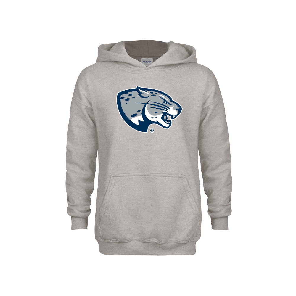 Augusta Jaguars Youth Grey Fleece Hood- Jaguar Head