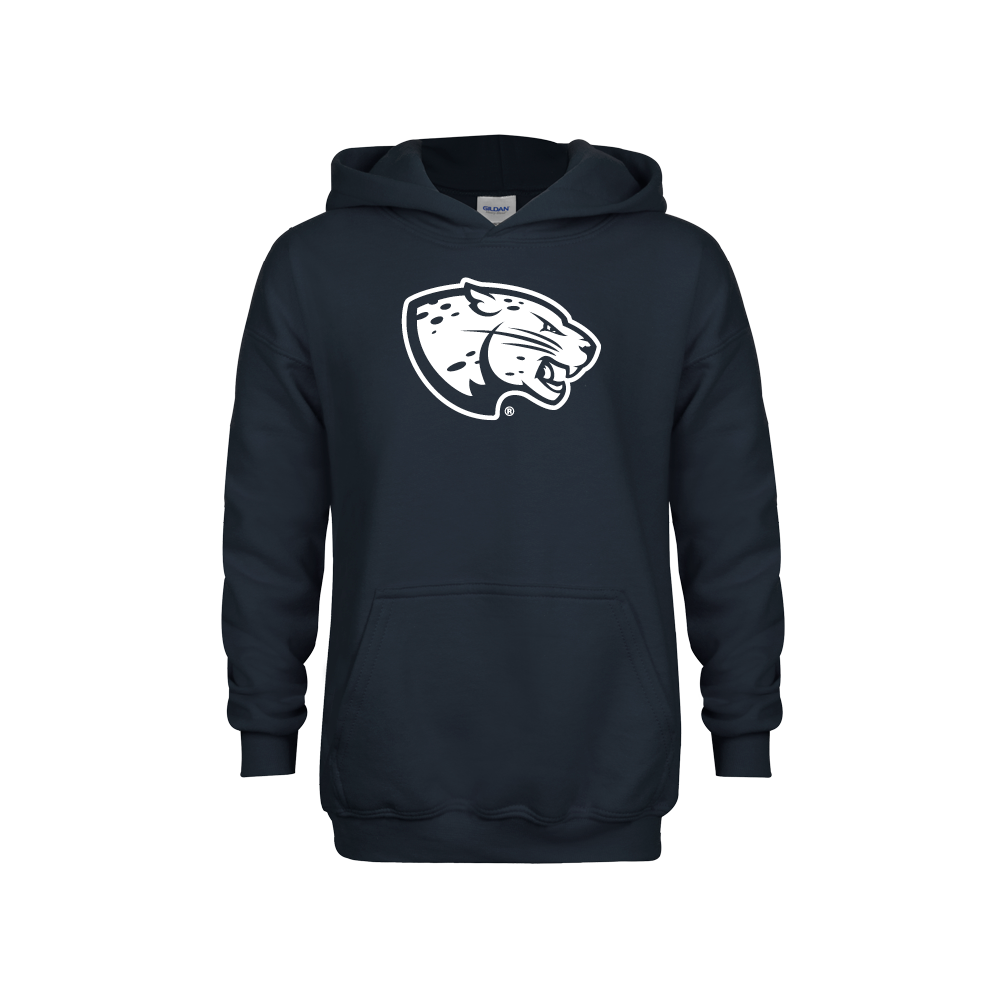 Augusta Jaguars Youth Navy Fleece Hood- Jaguar Head