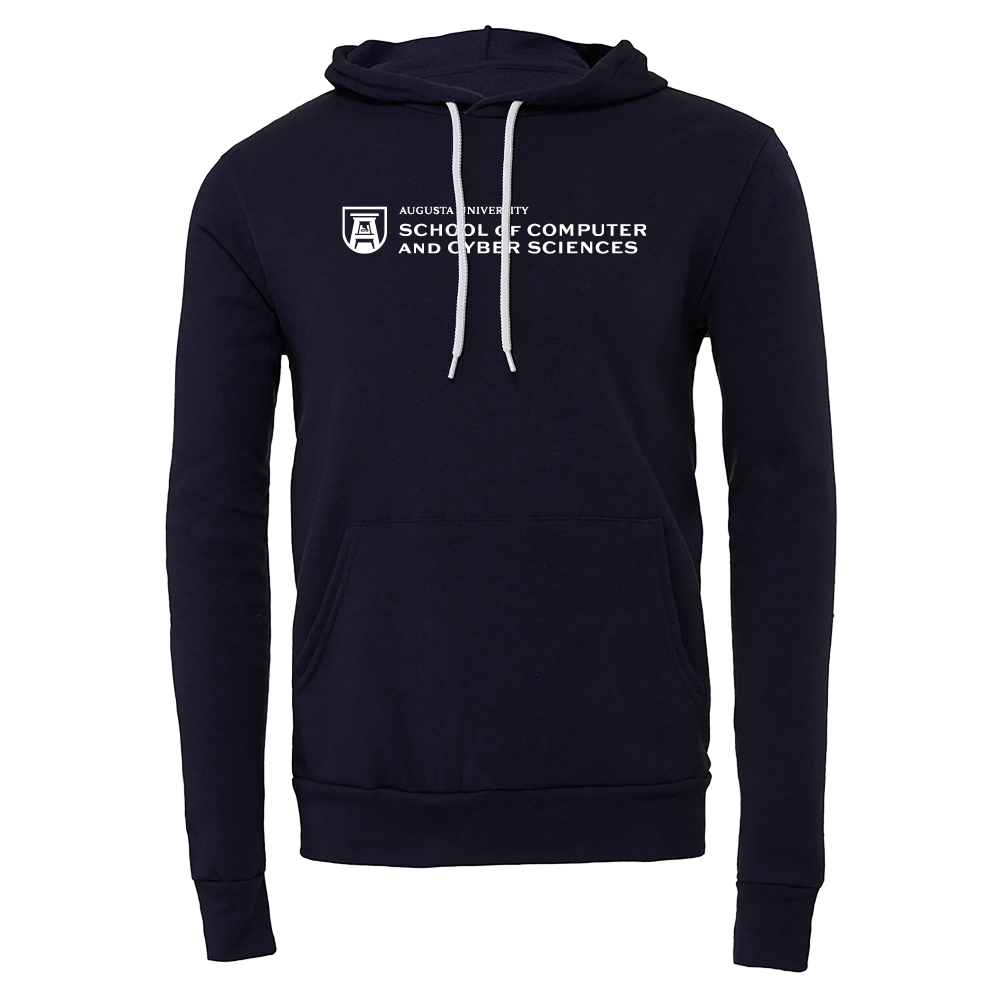 Augusta Bella + Canvas Navy Fleece Hooded Sweatshirt- School of Computer & Cyber Sciences