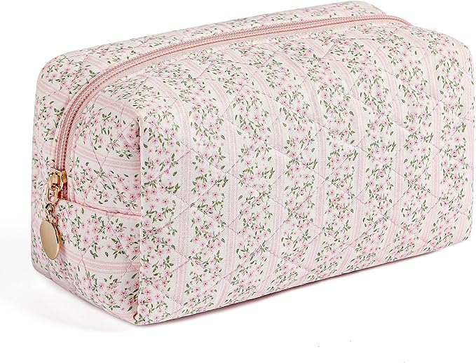 Pink & Green Floral Pencil Pouch