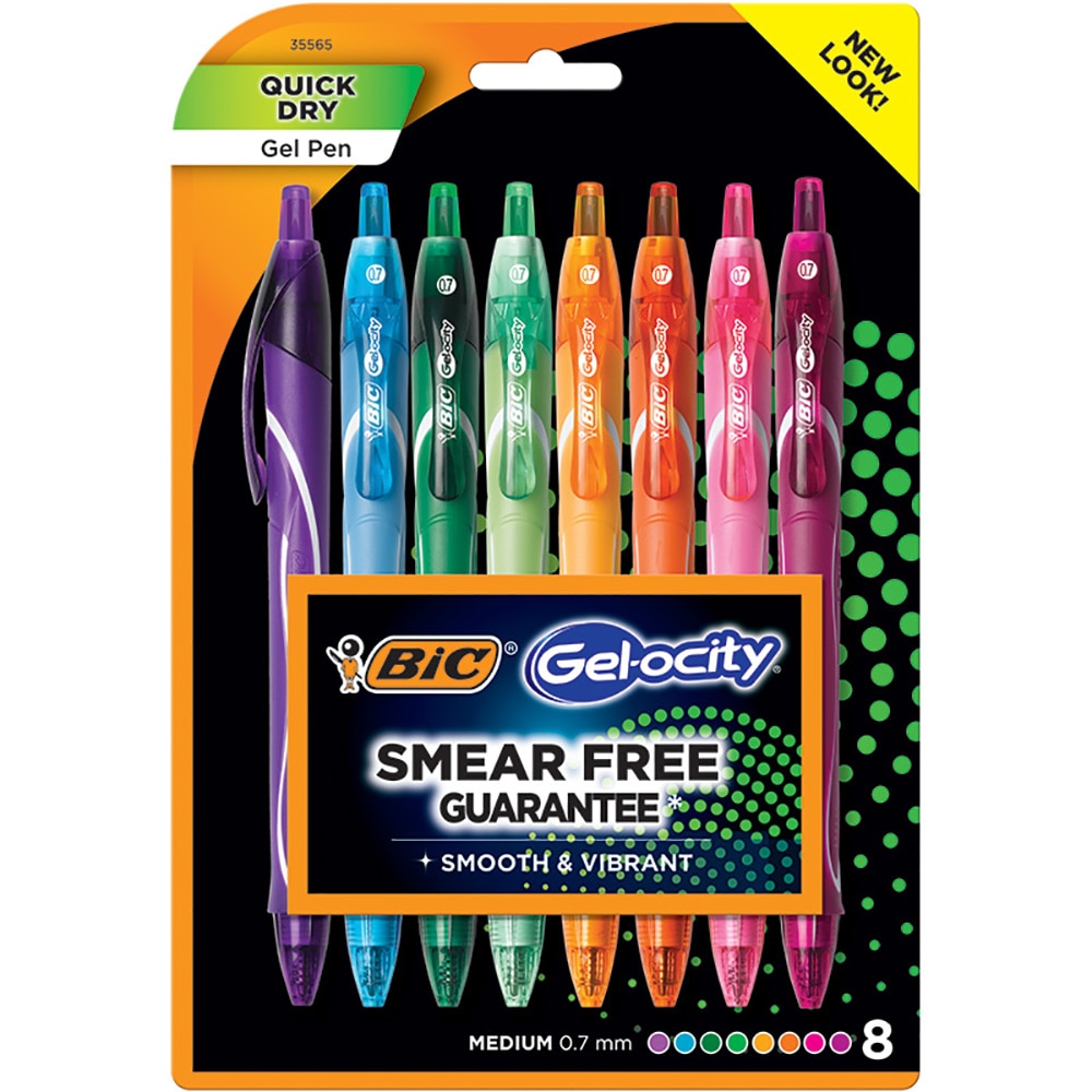 BIC Gel-ocity Quick Dry Medium Point 0.7mm Pen- 8pk