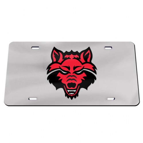 Red Wolves Mirrored Front License Plate