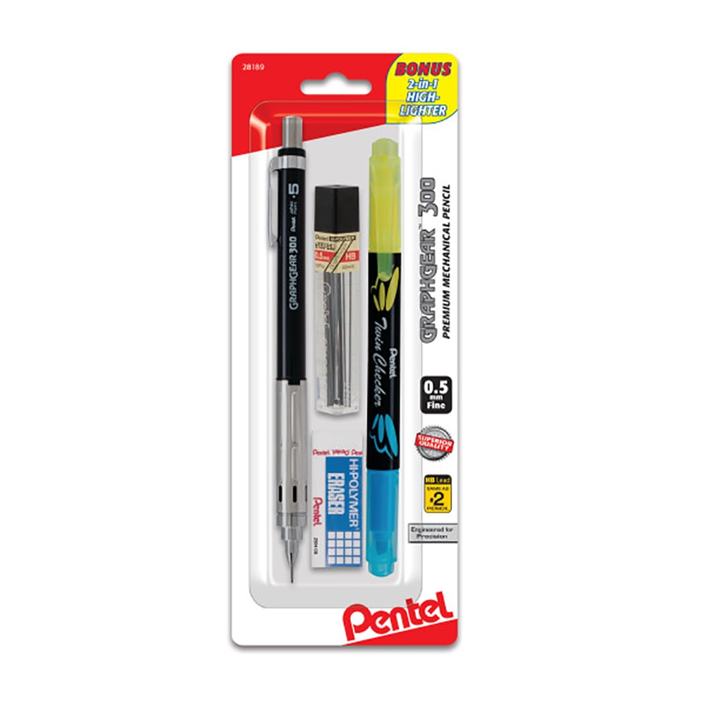 Pentel Graphgear 300 0.5mm Premium Mechanical Pencil With Lead & Eraser