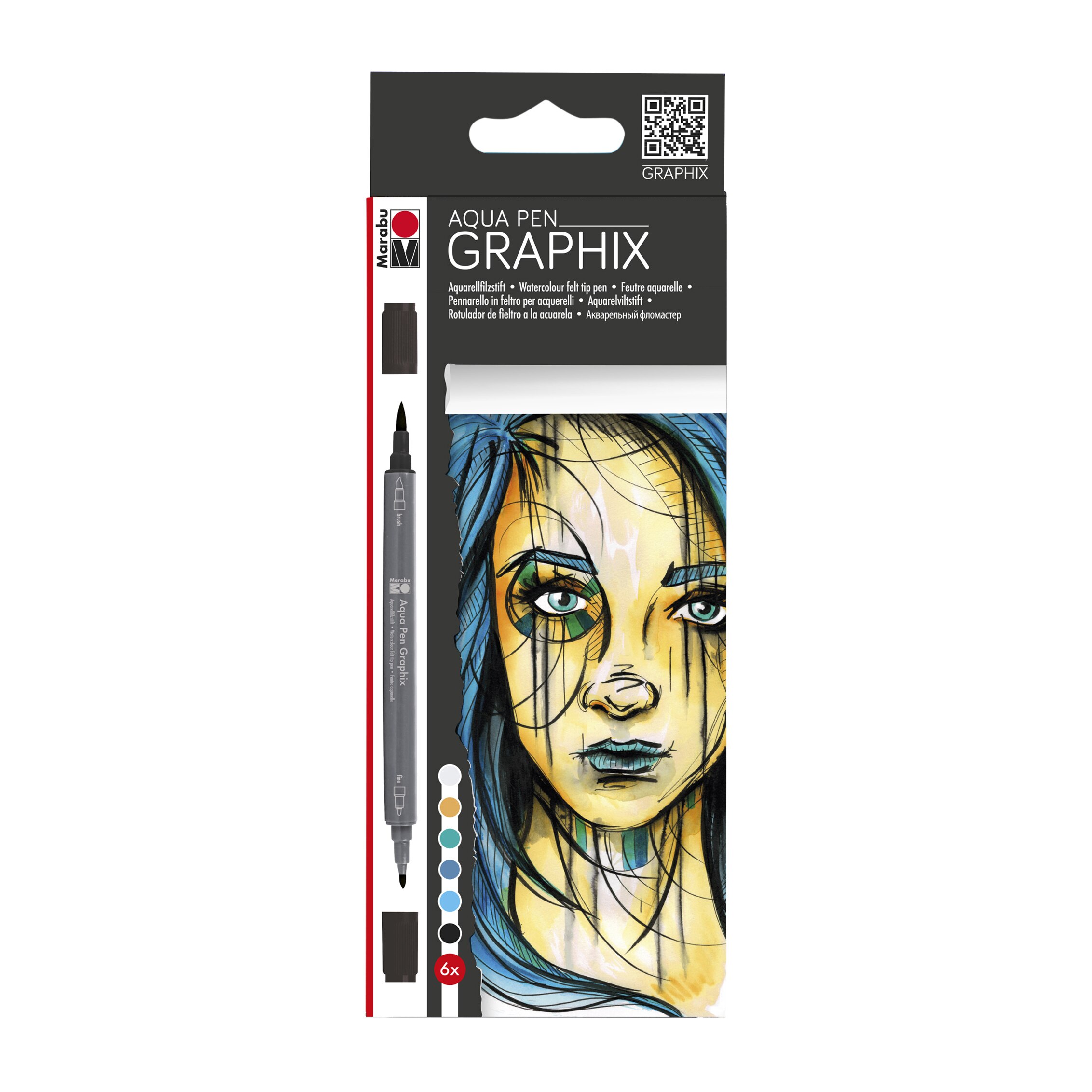 Graphix Aqua Pen Set- 6x Metro