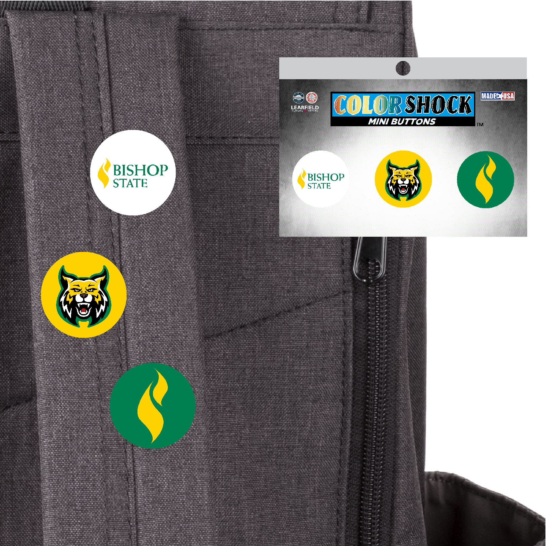 Bishop State 3-Pack of Mini Buttons