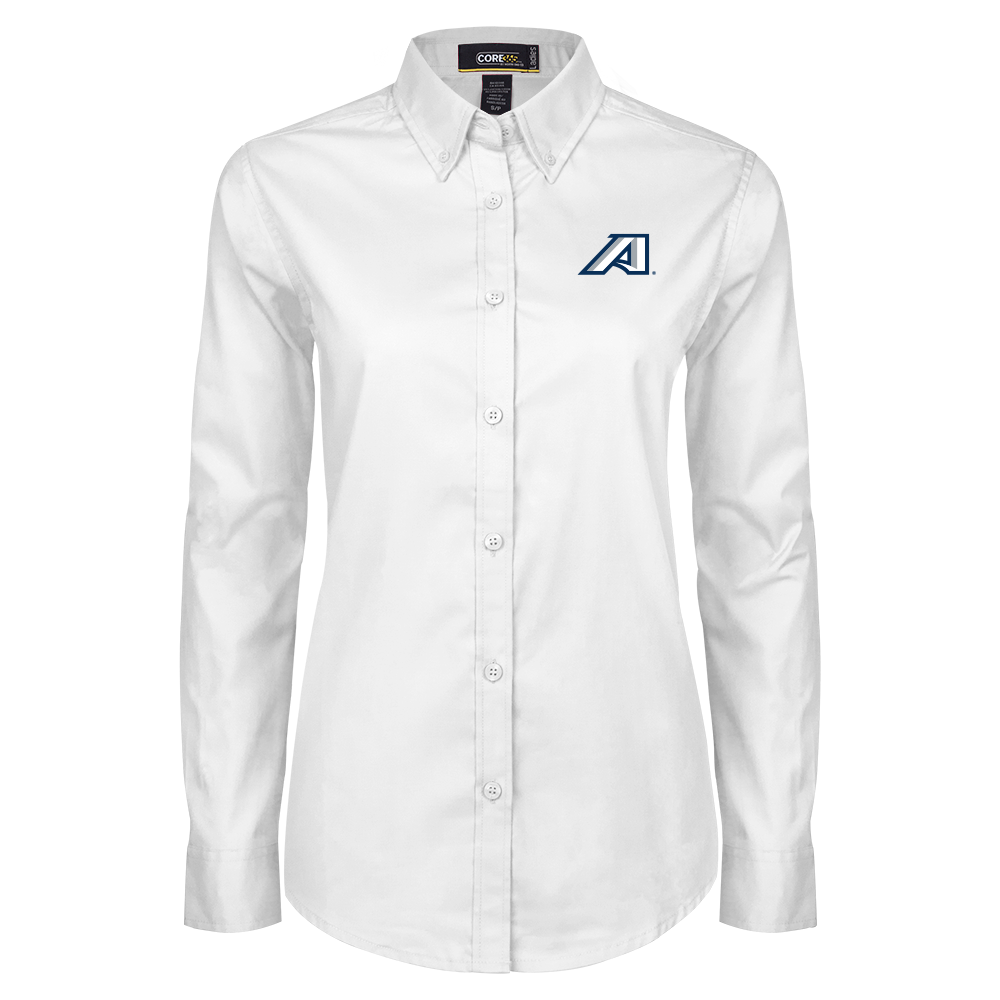 Augusta Womens White Twill Button Down Long Sleeve- Victory A