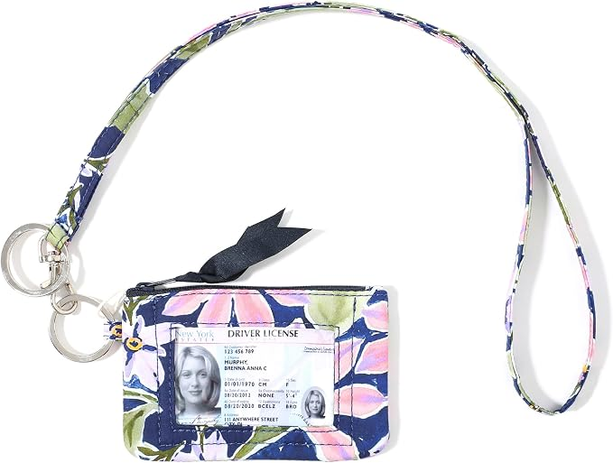 Wonderful Flower Cotton ID Holder with Lanyard