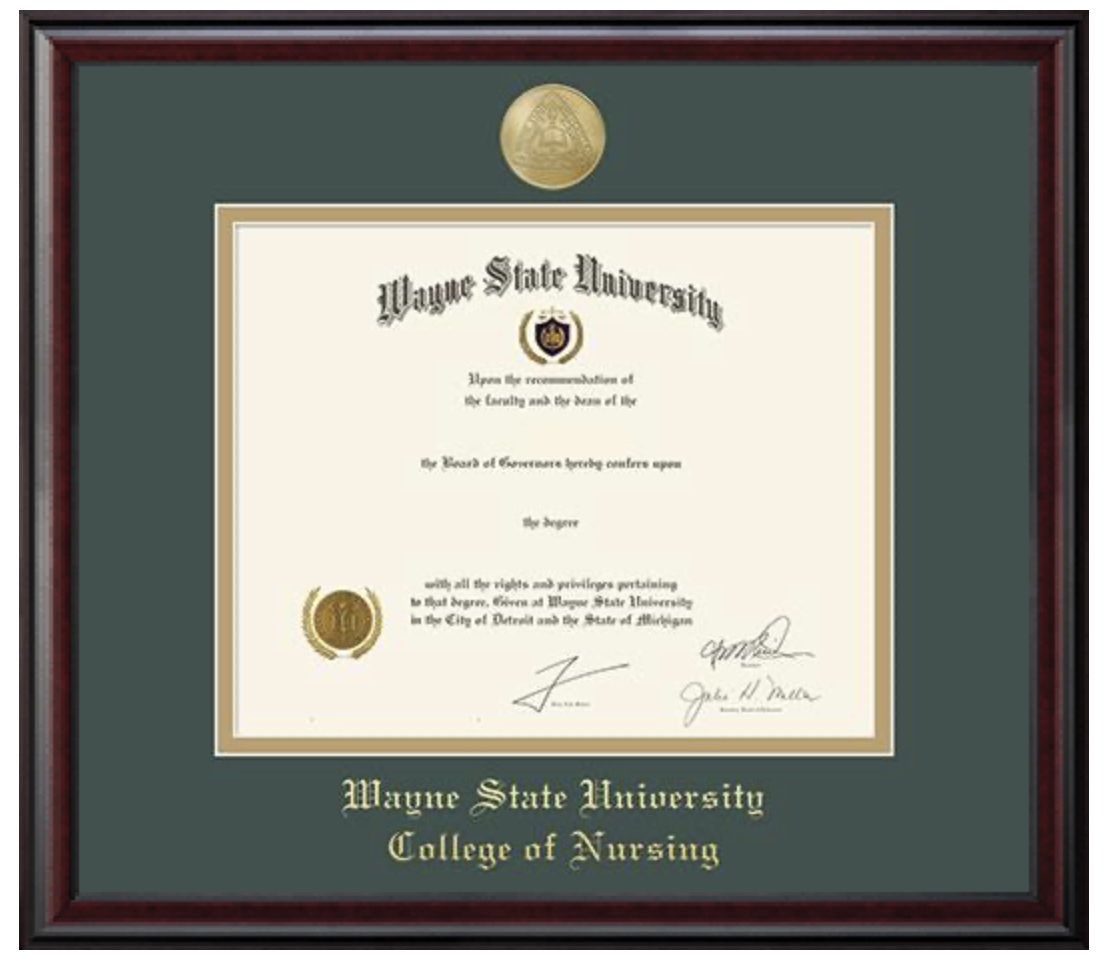 Wayne State University Diploma - Nursing Frame w/ Classic Moulding