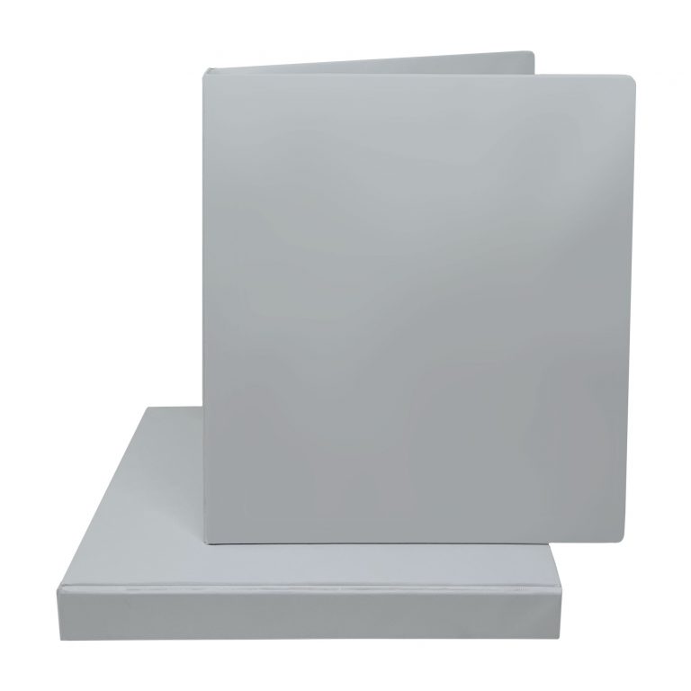 1 Inch Grey Vinyl 3 Ring Binder With 2 Interior Pockets