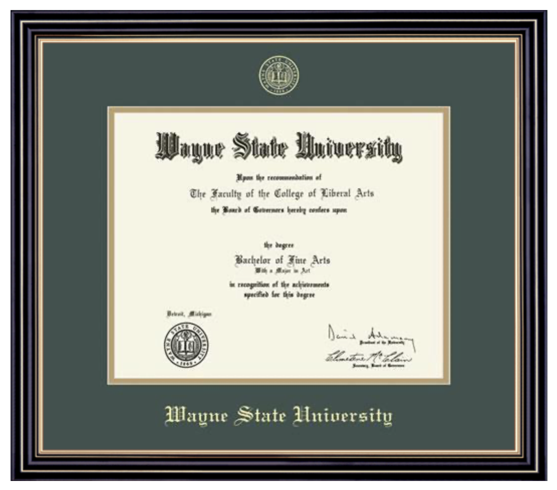 Wayne State University Diploma - BA/MA Frame w/ Prestige Moulding