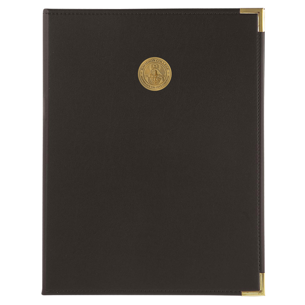 Davidson College Black Pad Holder With Gold Medallion College Seal