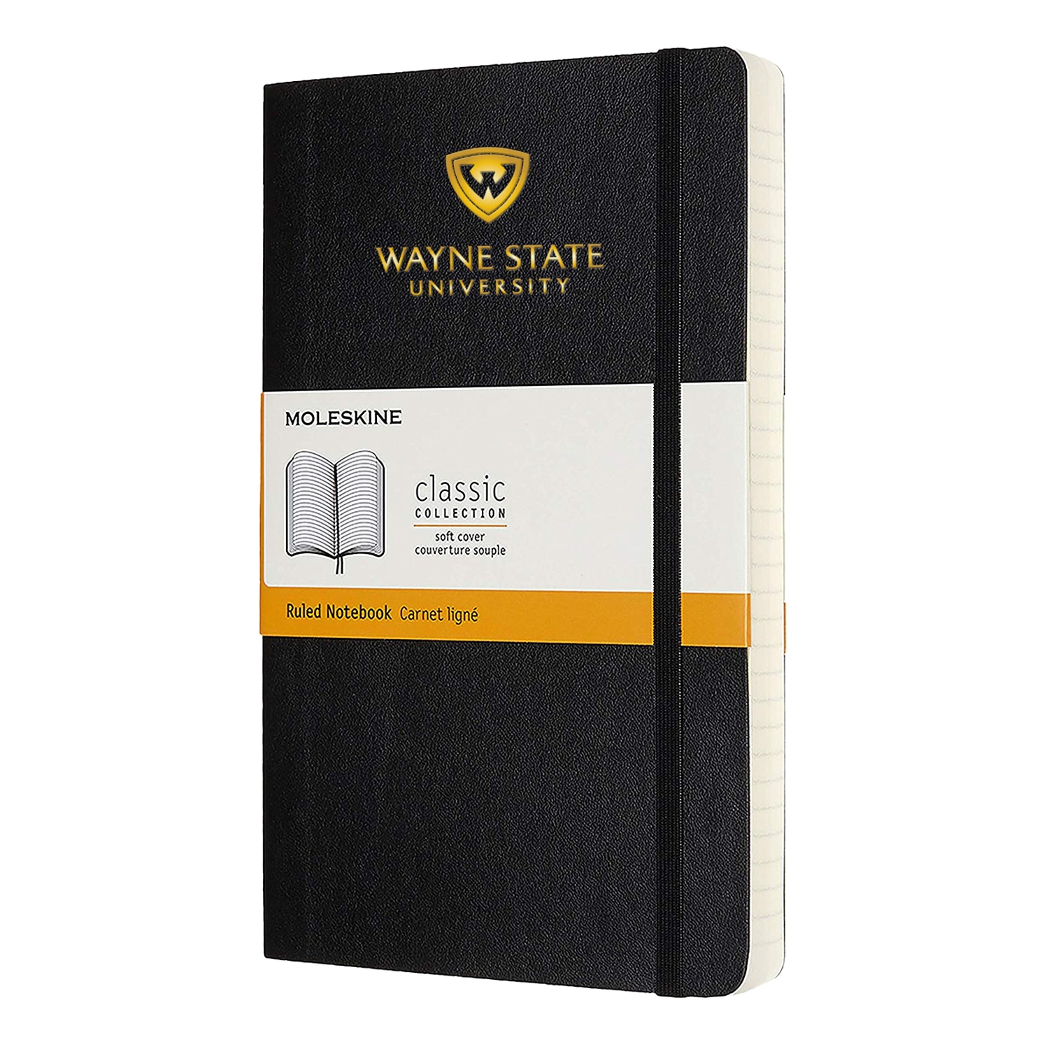 Moleskine Wayne State University Ruled Soft Cover Journal- Black