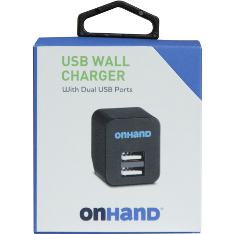 On Hand Wall Charger w/ Dual USB-A Ports