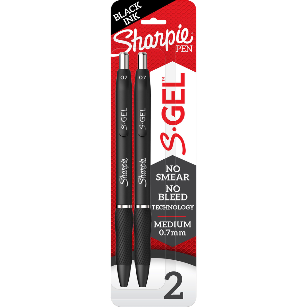 Sharpie S-Gel Pen .7mm Black- 2pk