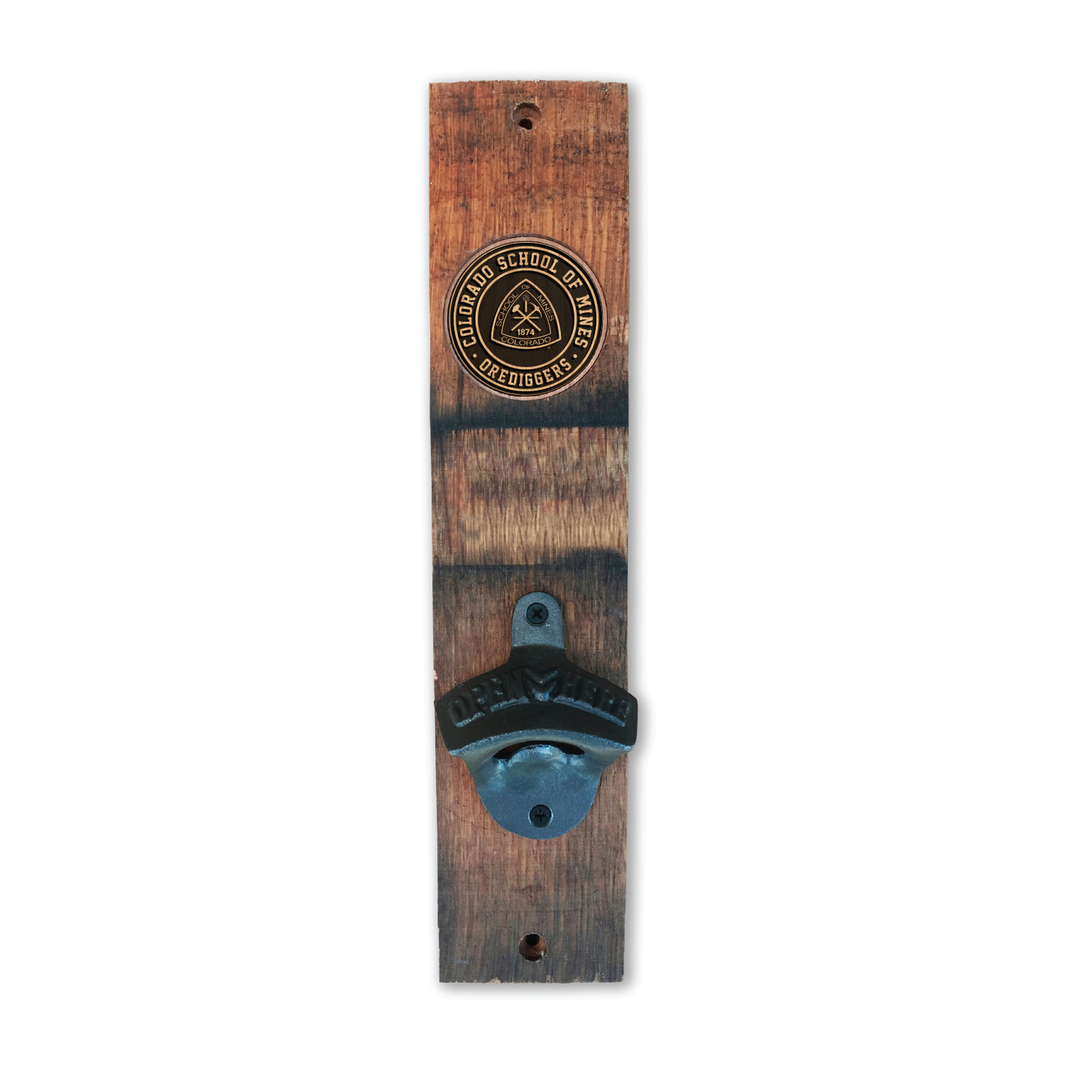 Colorado School of Mines Barrel Stave Bottle Opener
