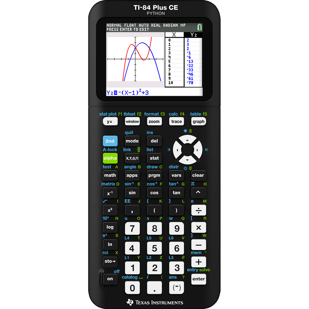 TI 84 Plus CE Graphing Calculator Black 1pk