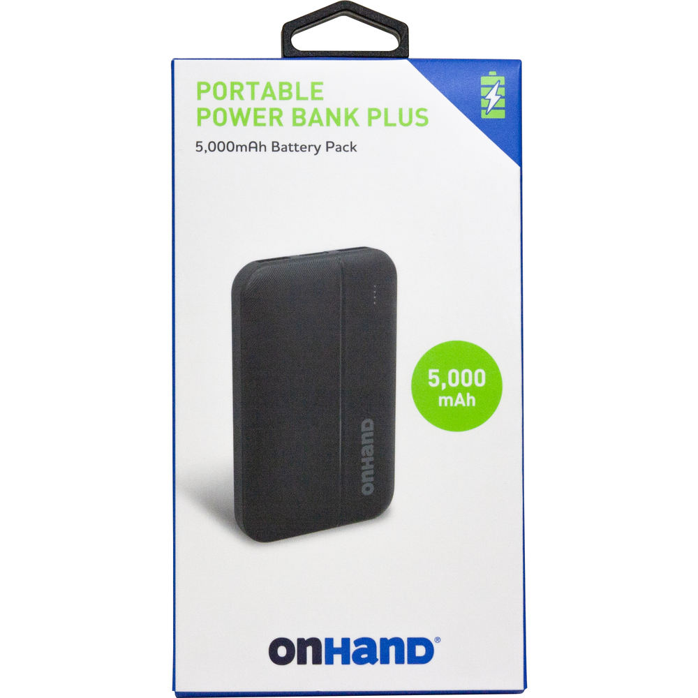 OnHand Portable Power Bank Black 5,000mAh