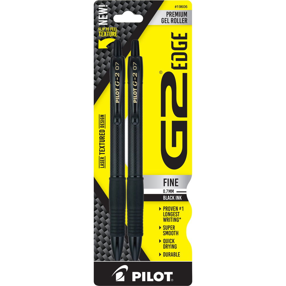 Pilot G2 Edge Gel Pen 0.7mm- Black 2pk