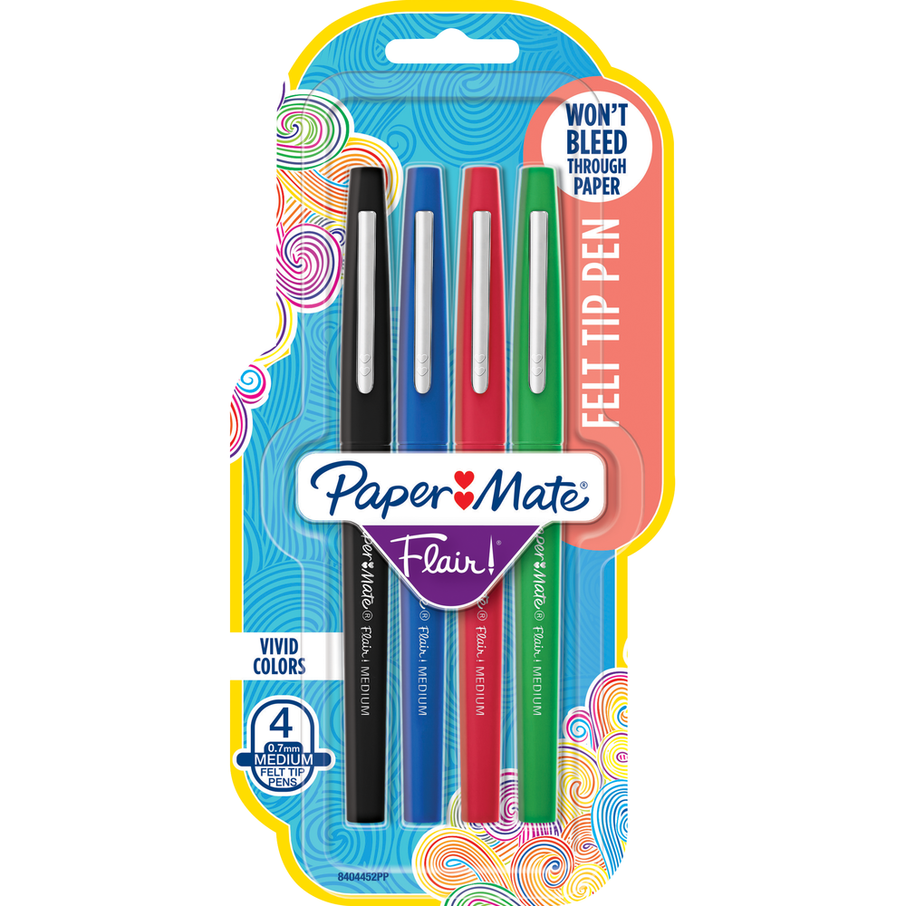 Paper Mate Flair Pen Medium- Assorted Colors 4pk