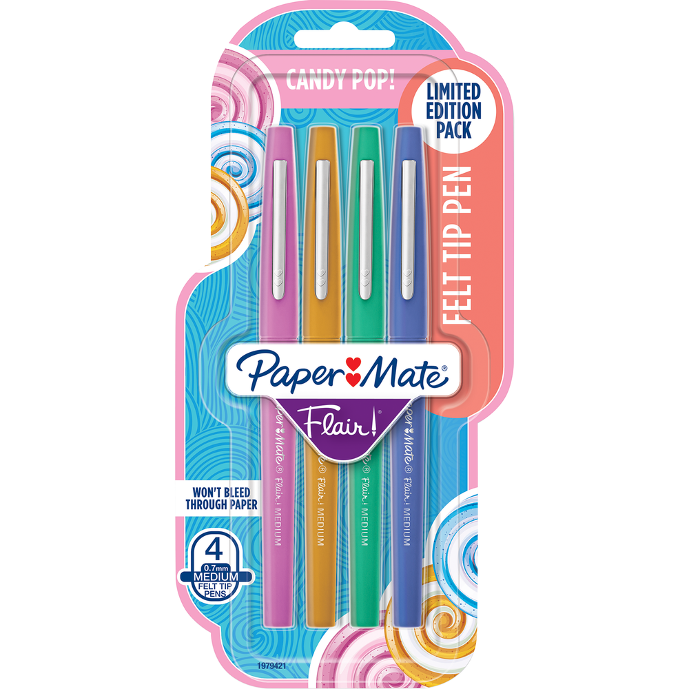 Paper Mate Flair Pen Medium- Candy Pop 4pk