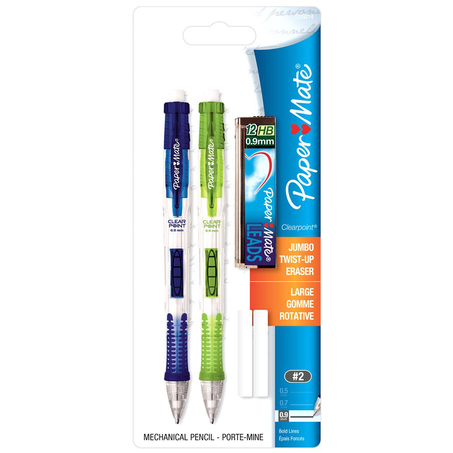 Paper Mate Clearpoint Mechanical Pencil 0.9mm- 2pk