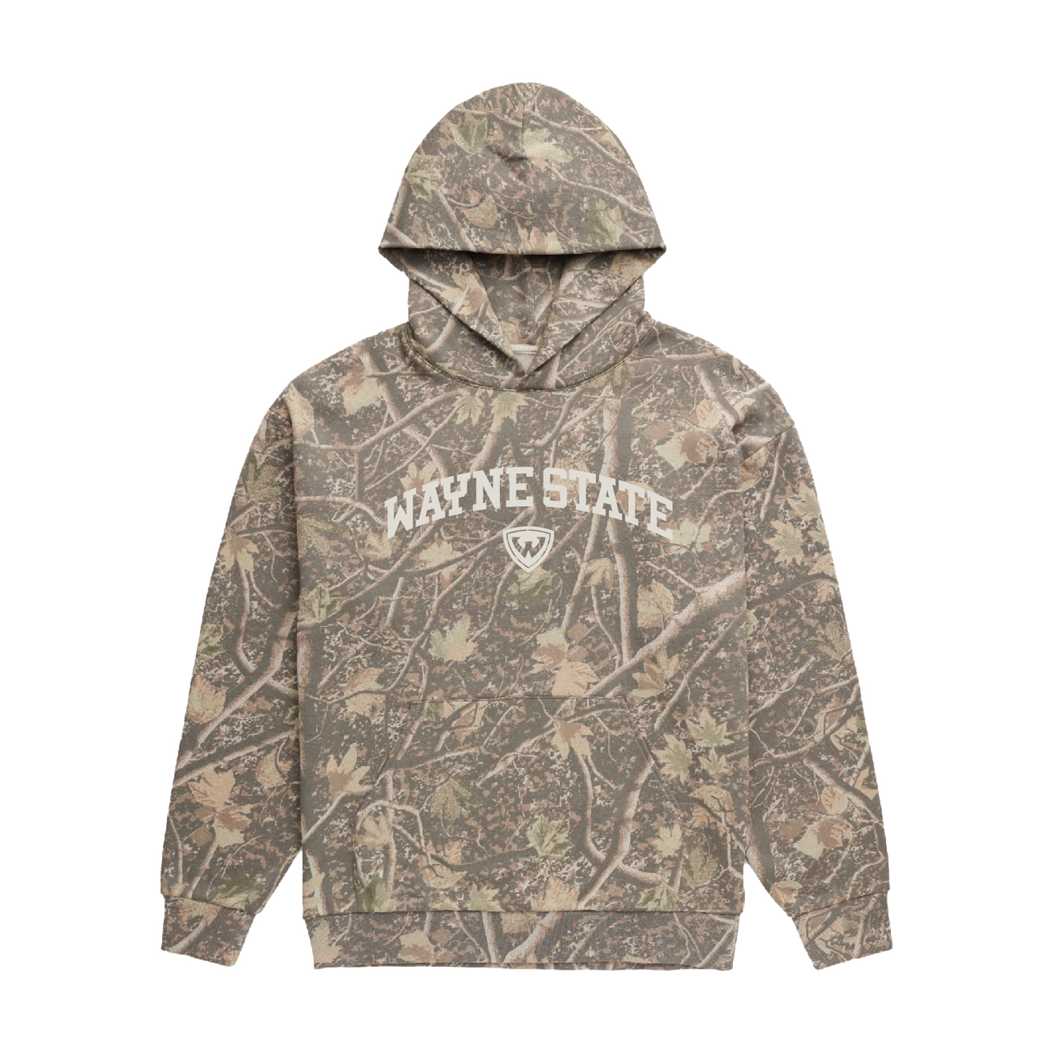 Wayne State Mens Camo Hoodie