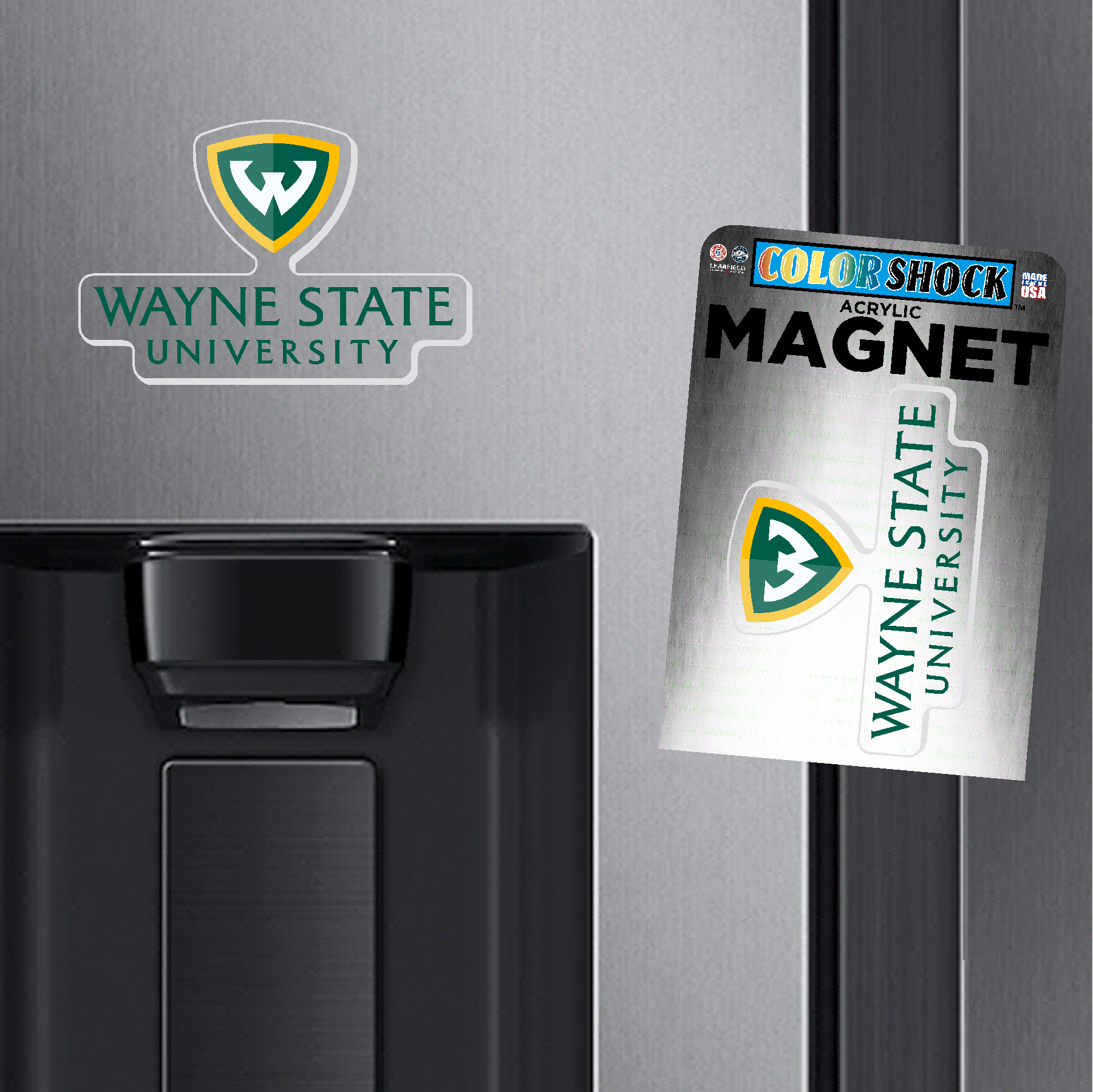 Wayne State University with Shield Acrylic Magnet