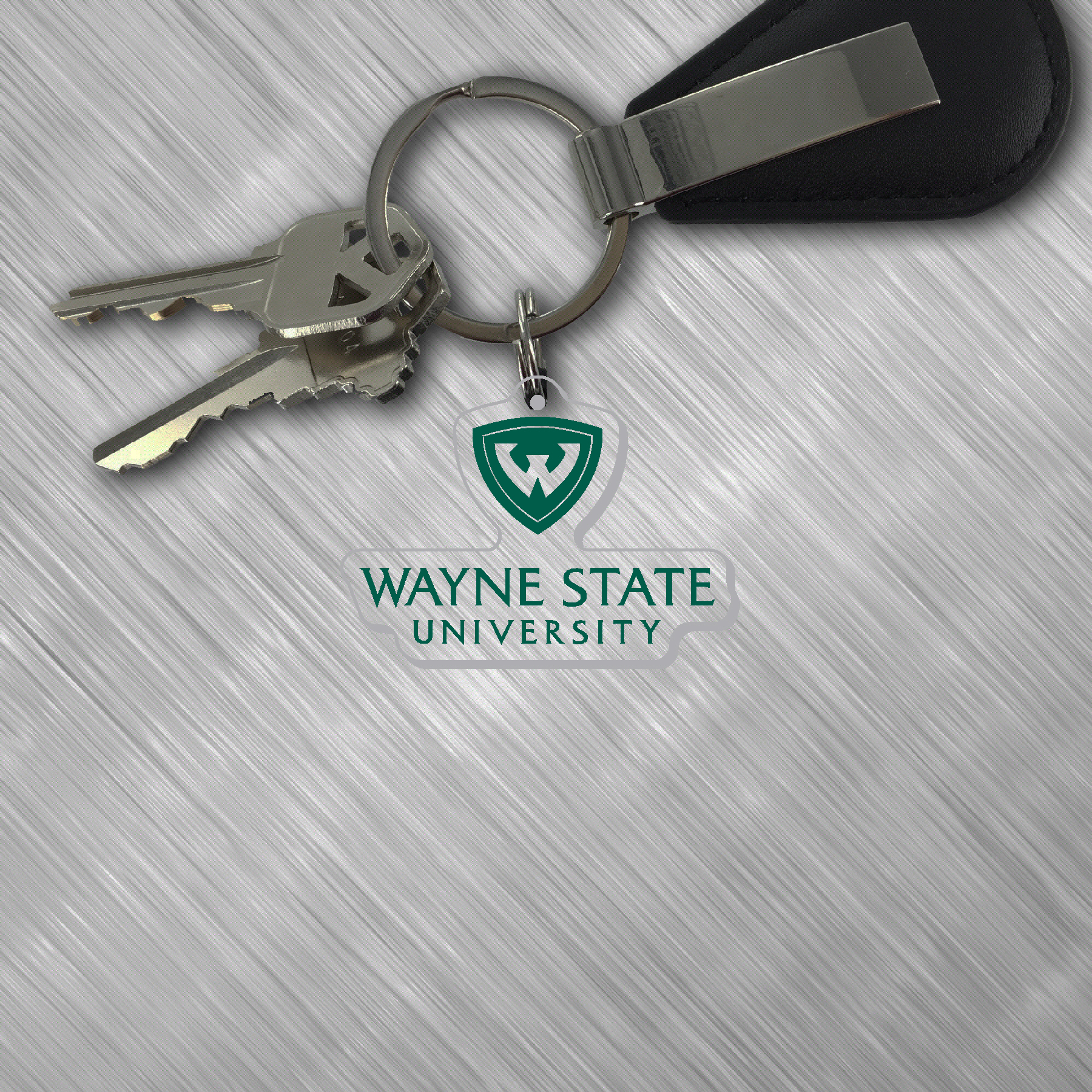 Wayne State University Shield Clear Keychain