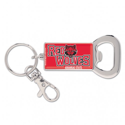 Arkansas State University Bottle Opener Key Ring Rectangle