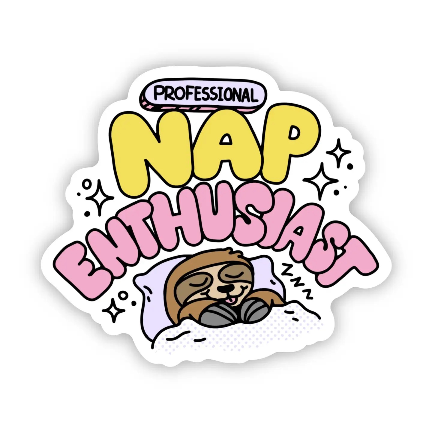 Professional Nap Enthusiast Sloth Sticker