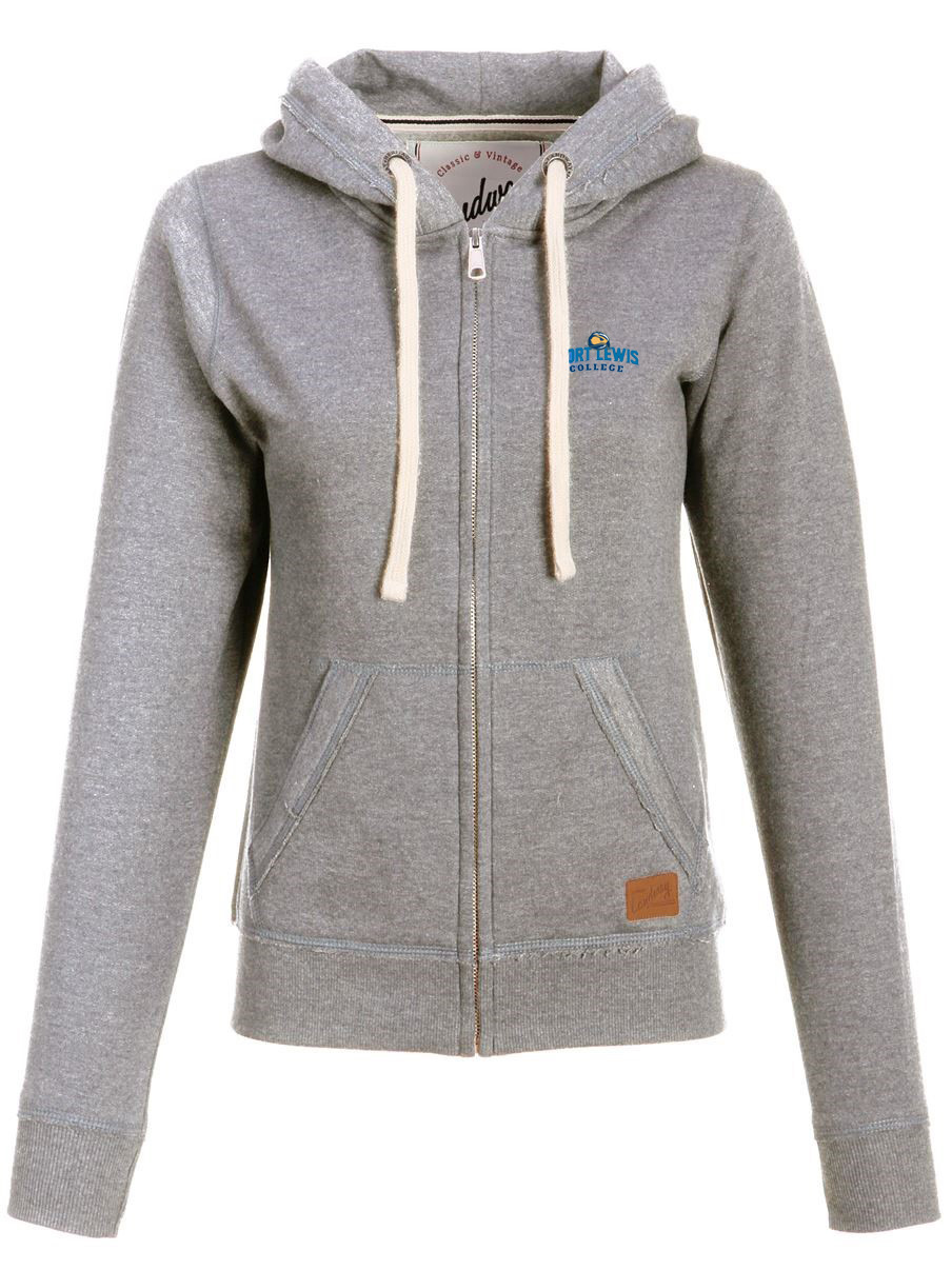 Fort Lewis College Ladies Vintage Fleece Full-Zip Hooded Sweatshirt
