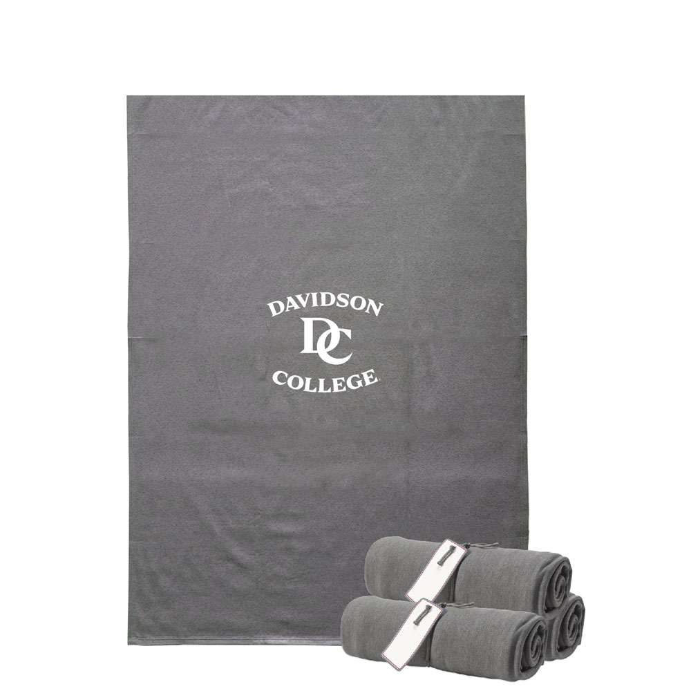 Davidson College Pro Weave Graphite Fleece Blanket