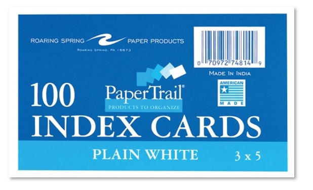Index Card 3 x 5 White