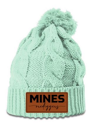 Mines Orediggers Leather Patch Stocking Hat