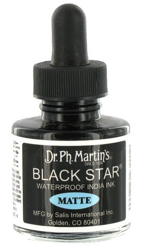 Black Star Matte India Ink - 1 oz.