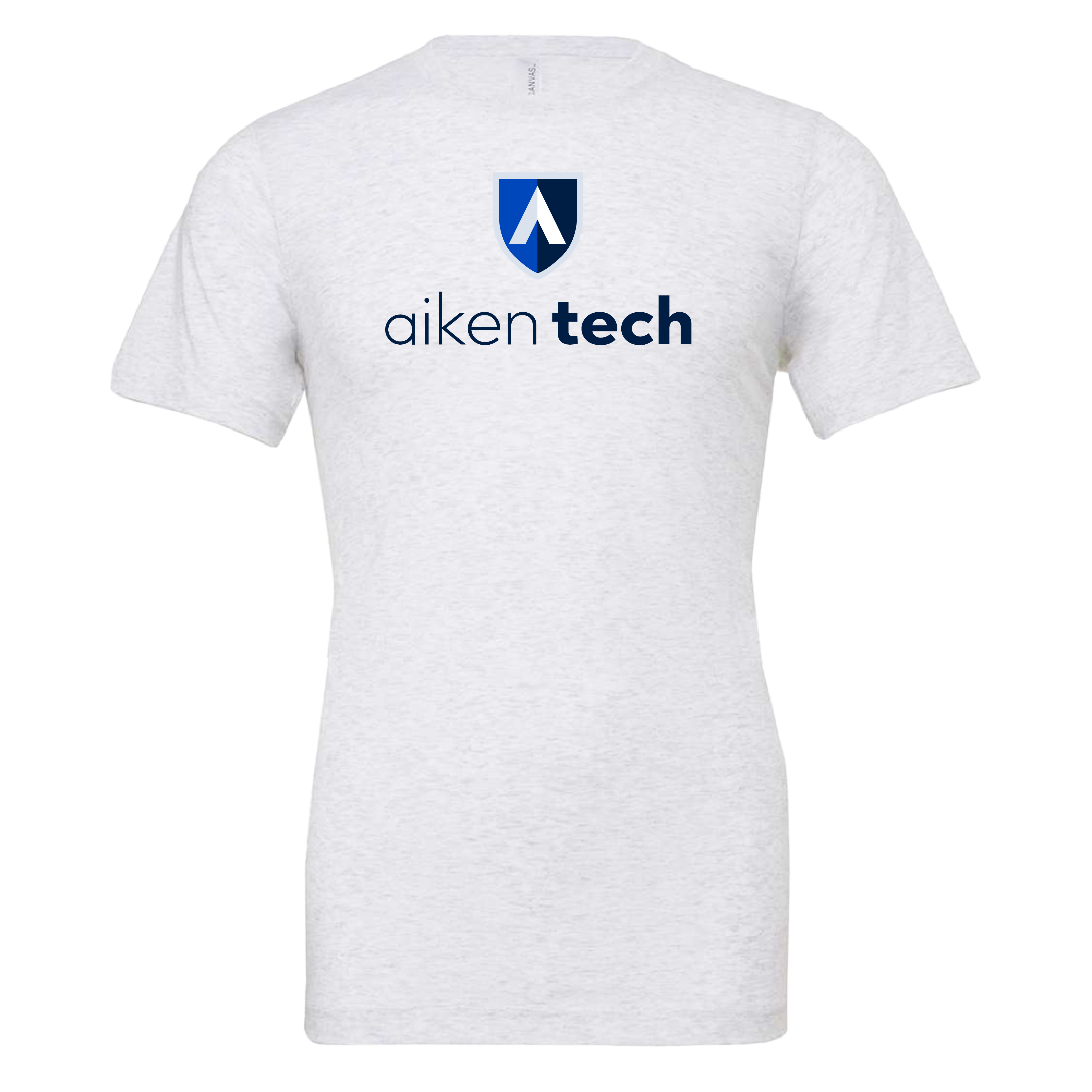 Aiken Technical Bella + Canvas Ash Grey Jersey Cotton T Shirt ATC Secondary Mark Stacked