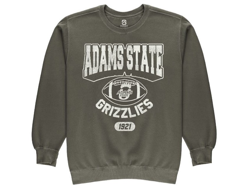 Adams State Pigment Dyed Fleece Crew Sweatshirt