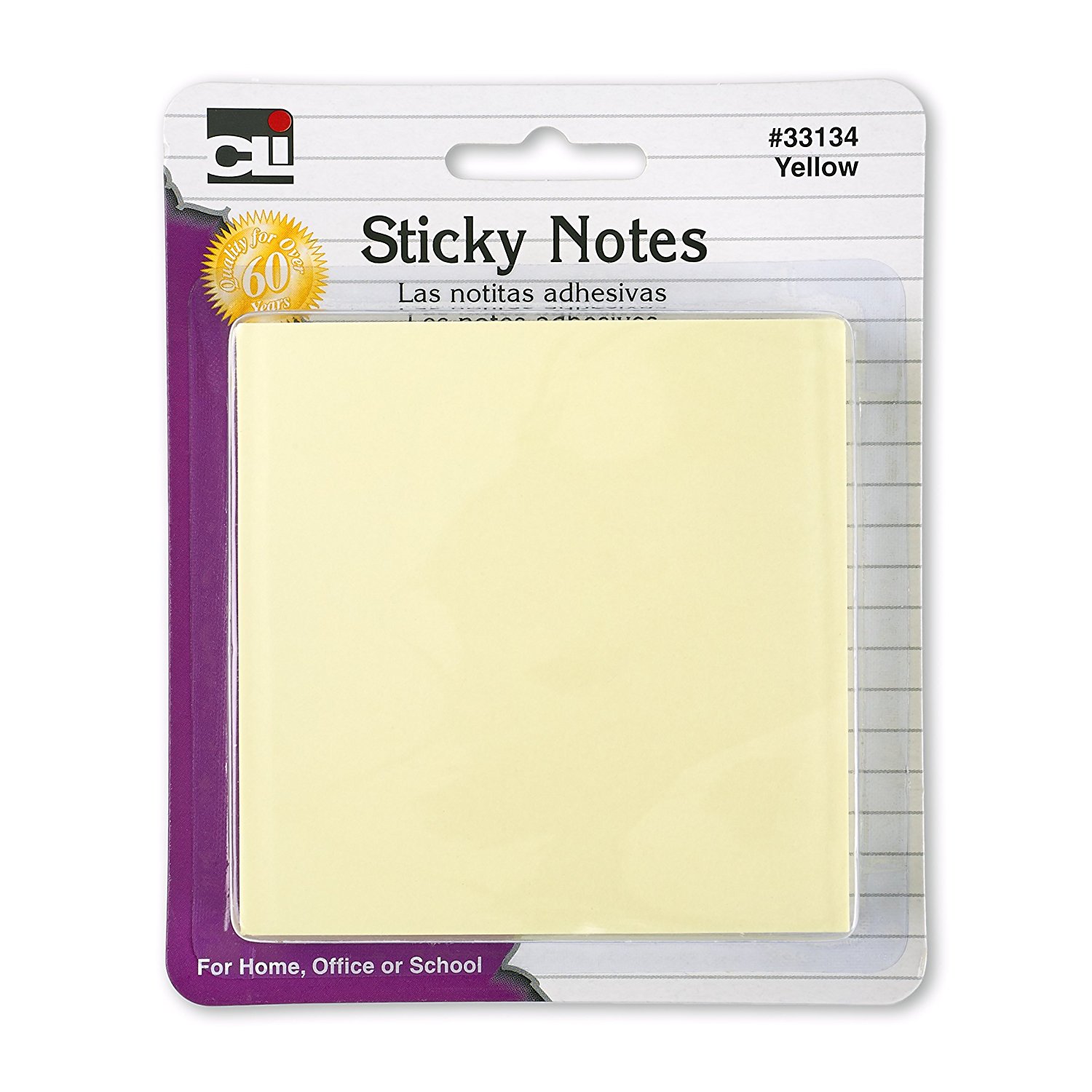 Sticky Notes, Yellow, 4-Pack